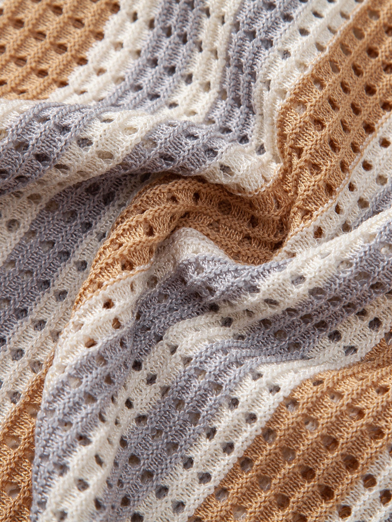Striped Shirt Featuring Crochet Eyelet Details