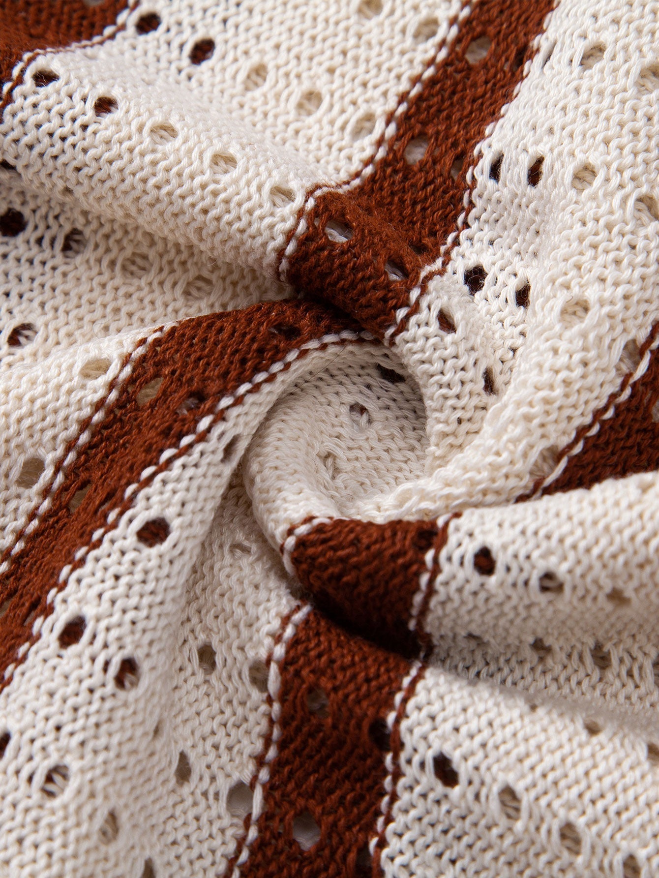 Striped Shirt Featuring Mesh Eyelet Details