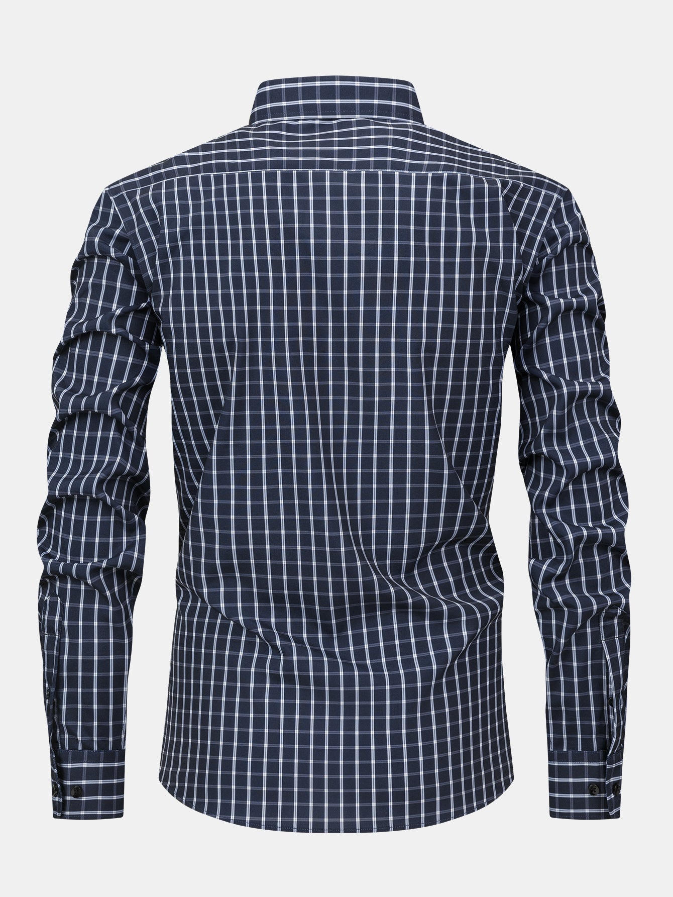 Button-Up Long Sleeve Checked Shirt