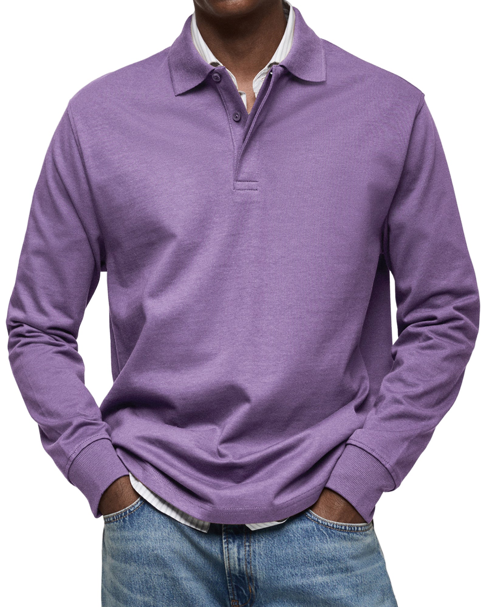Luxury Long Sleeve Polo Shirt
