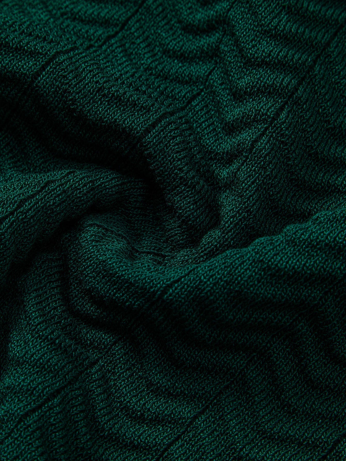 Textured Contrast V-Neck Knit Polo