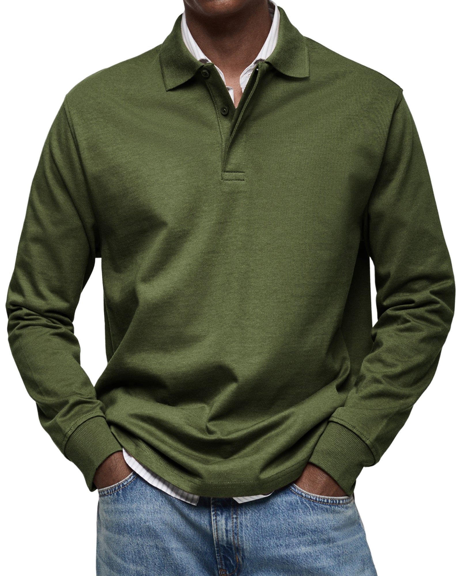 Luxury Long Sleeve Polo Shirt