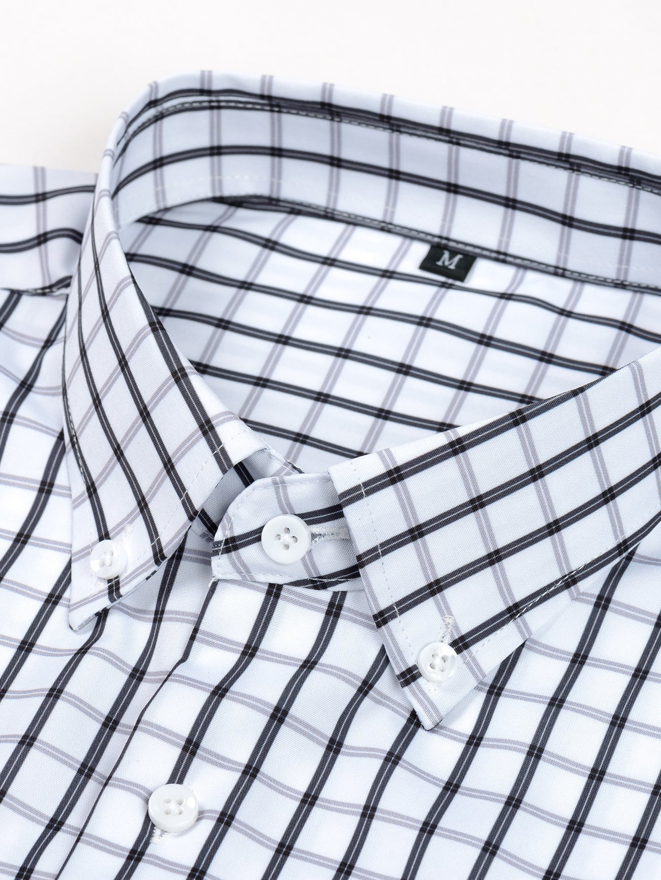 Button-Up Long Sleeve Checked Shirt