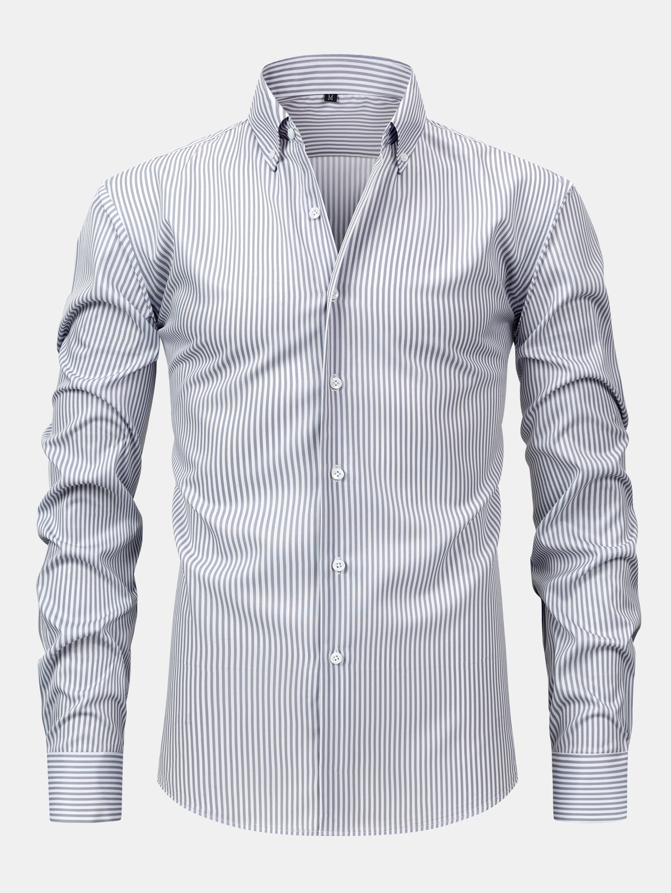Striped Long Sleeve Shirt with Buttons & Slim Fit Tapered Pants