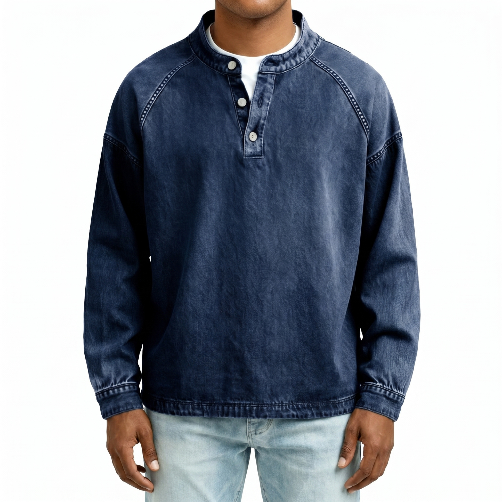 George | Vintage Denim Henley Shirt