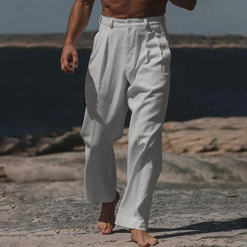 THÉO | Relaxed Fit Linen Wide Leg Pants
