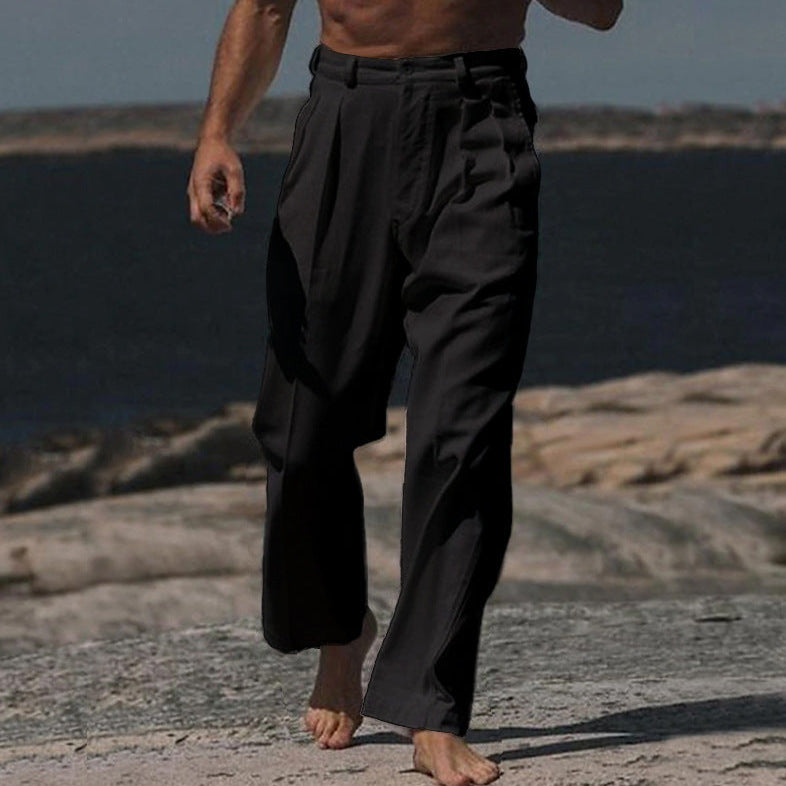 THÉO | Relaxed Fit Linen Wide Leg Pants
