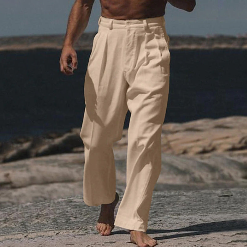 THÉO | Relaxed Fit Linen Wide Leg Pants