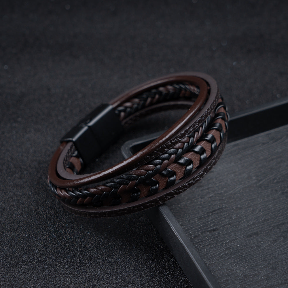 Premium Men's Leather Bracelet - Luxury Style