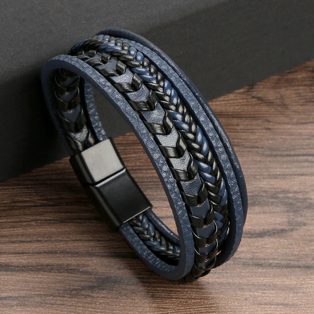Premium Men's Leather Bracelet - Luxury Style