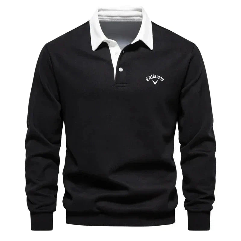 Refined Contrast Polo Sweater