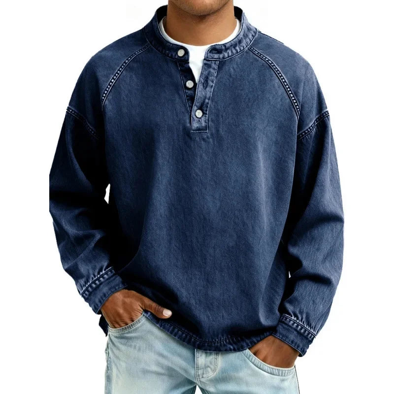 George | Vintage Denim Henley Shirt