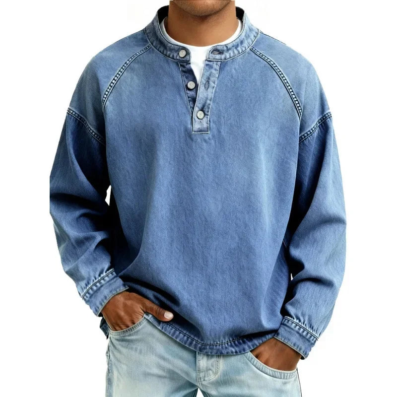 George | Vintage Denim Henley Shirt
