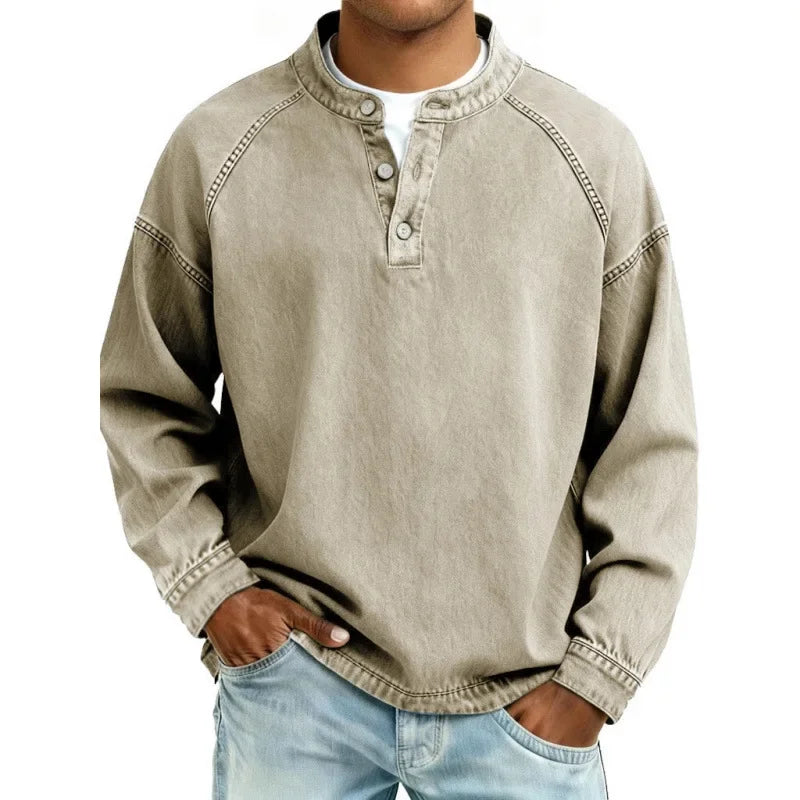 George | Vintage Denim Henley Shirt