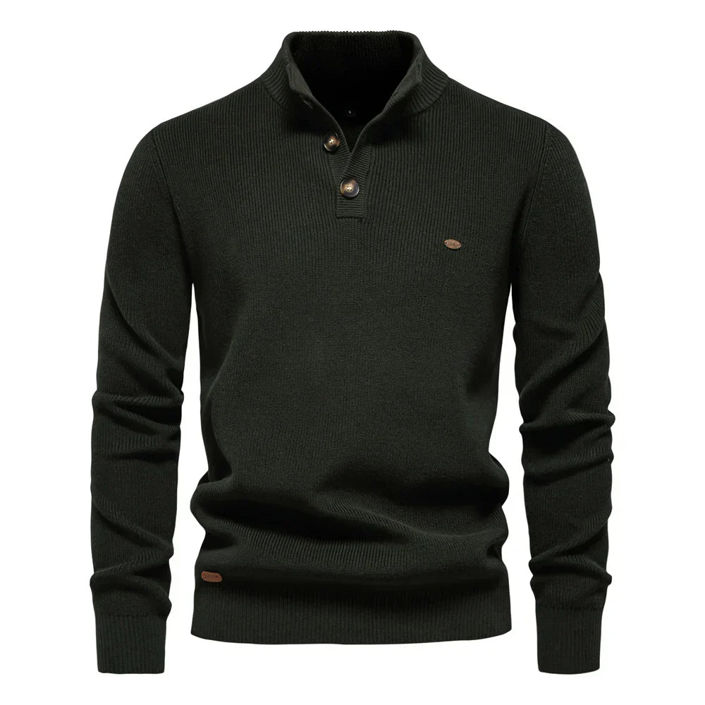 Men's Sweater with Button Detail