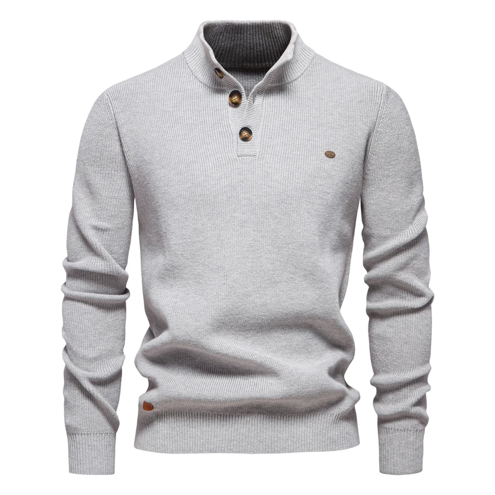 Men's Sweater with Button Detail
