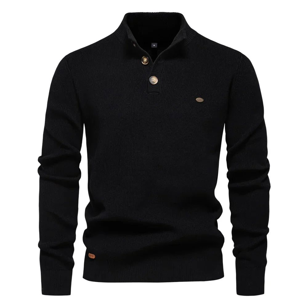Men's Sweater with Button Detail