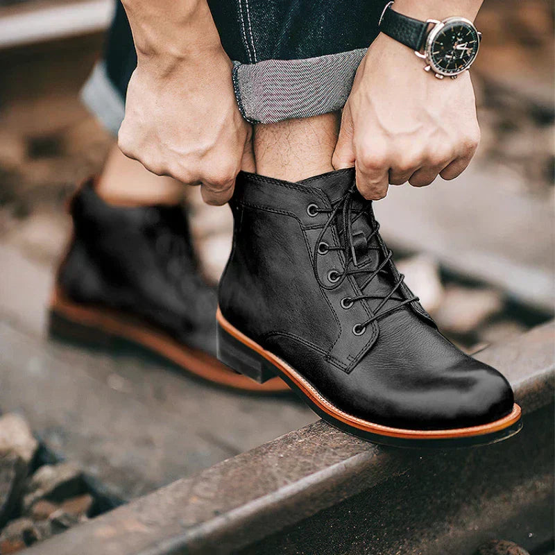 Men's Retro Round Toe Boots