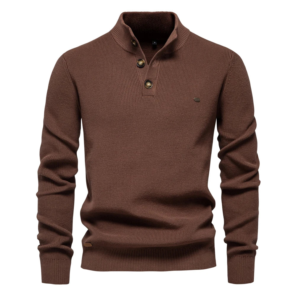 Men's Sweater with Button Detail
