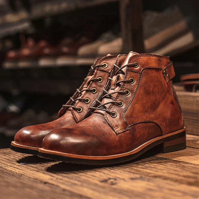 Men's Retro Round Toe Boots