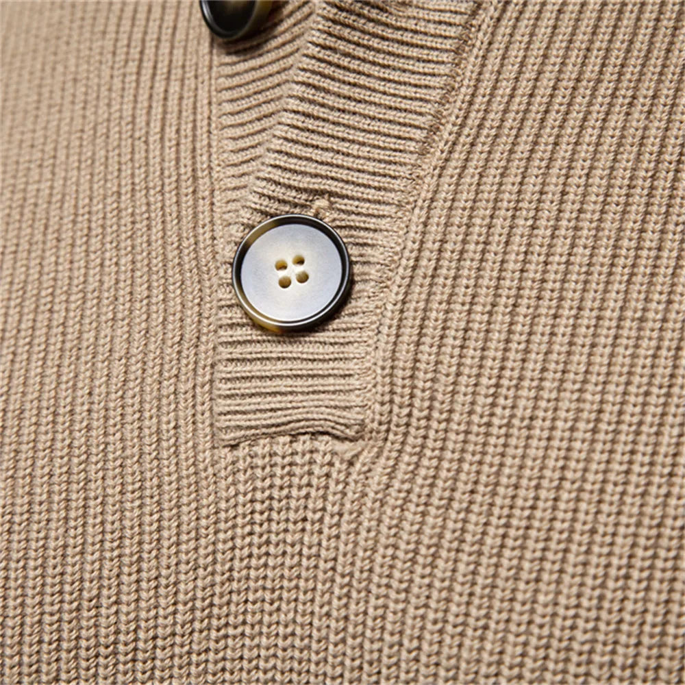 Men's Sweater with Button Detail