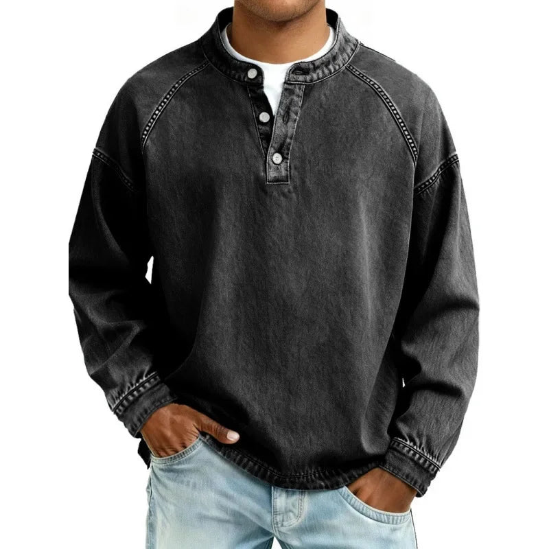 George | Vintage Denim Henley Shirt