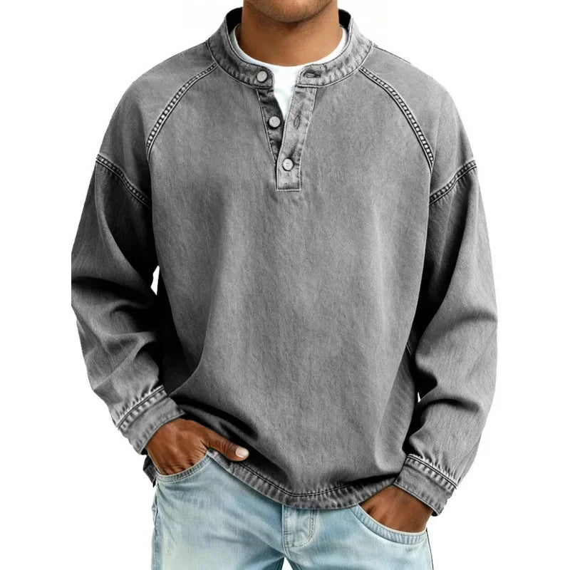 George | Vintage Denim Henley Shirt