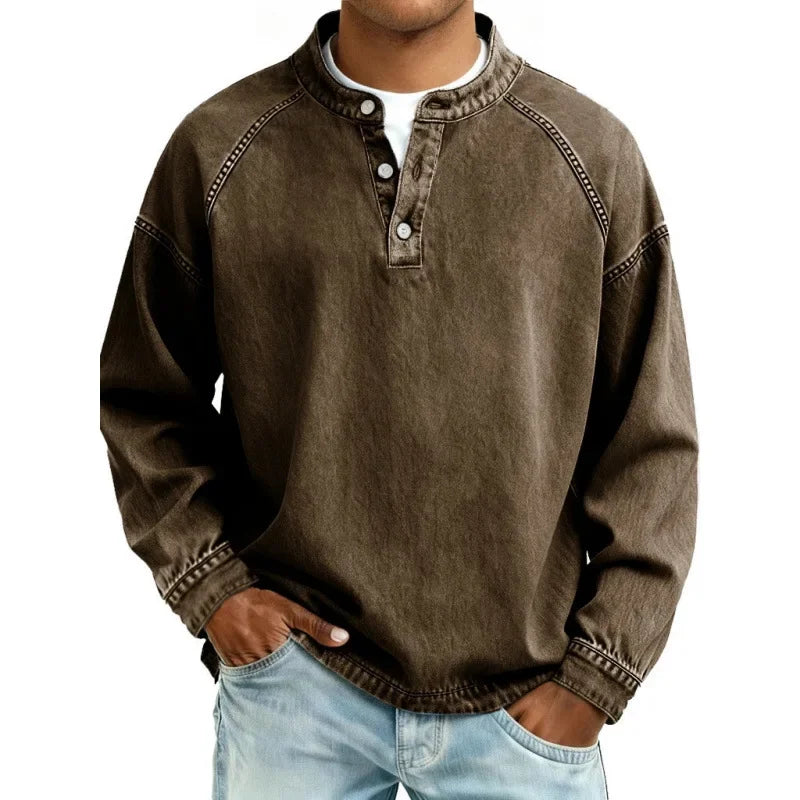 George | Vintage Denim Henley Shirt