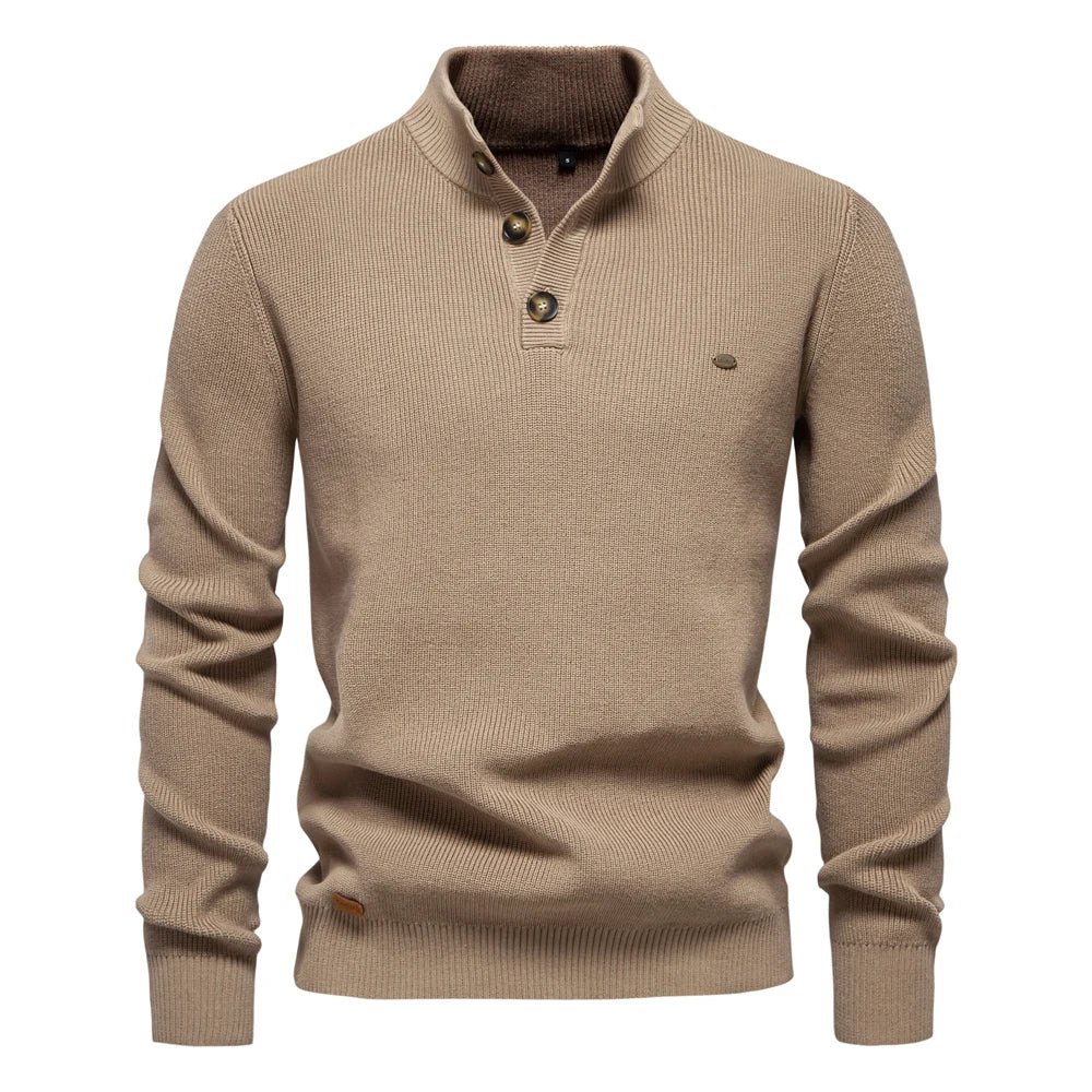 Men's Sweater with Button Detail