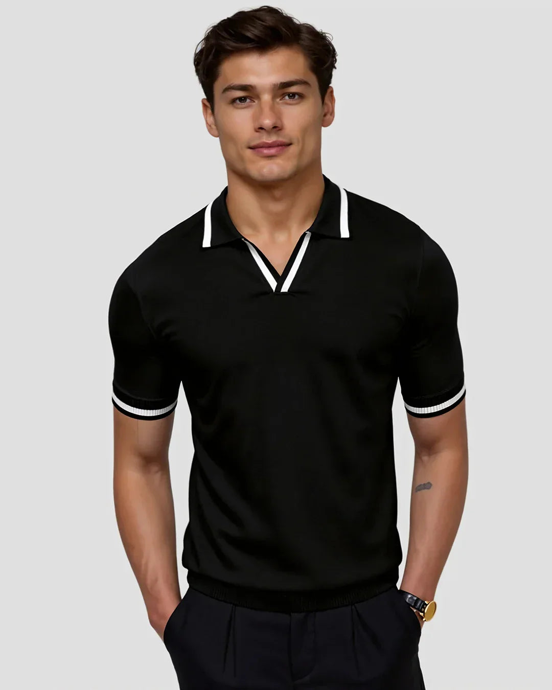 Personalized Piqué Polo Shirt with Contrasting Accents