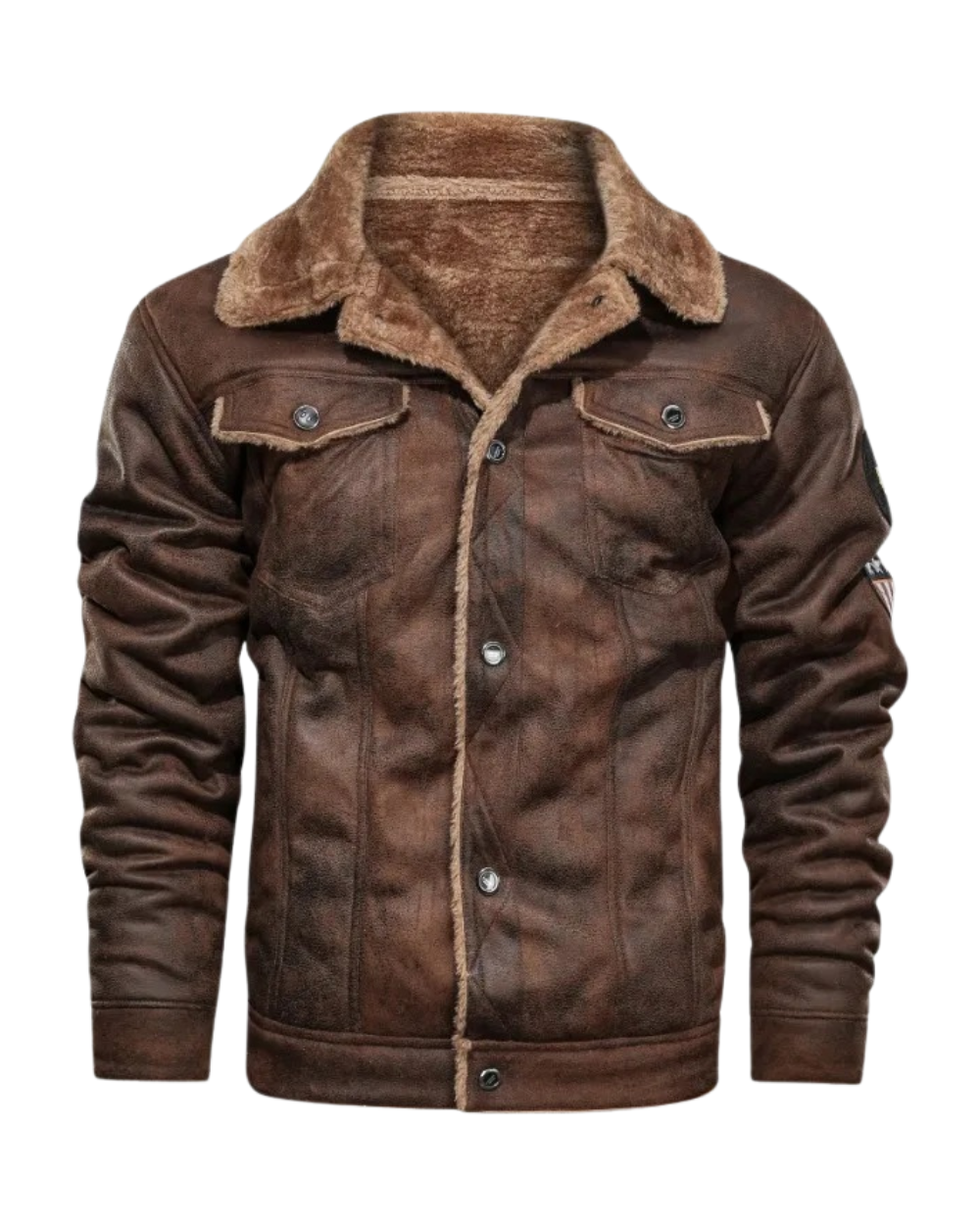 Chic and Cozy Fleece Leather Jacket
