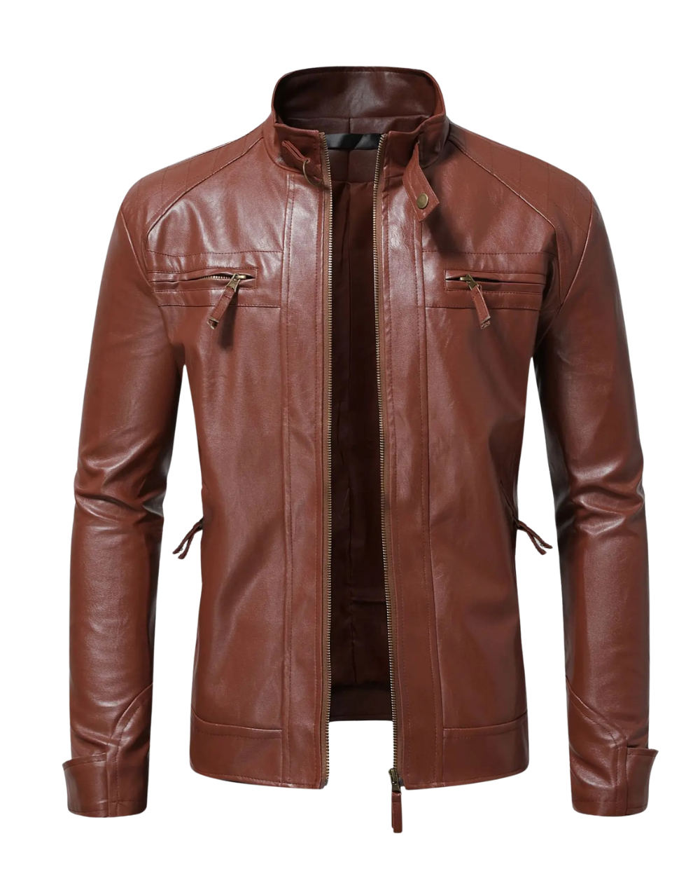 Stylish Men's Leather Jacket - Elegant Design