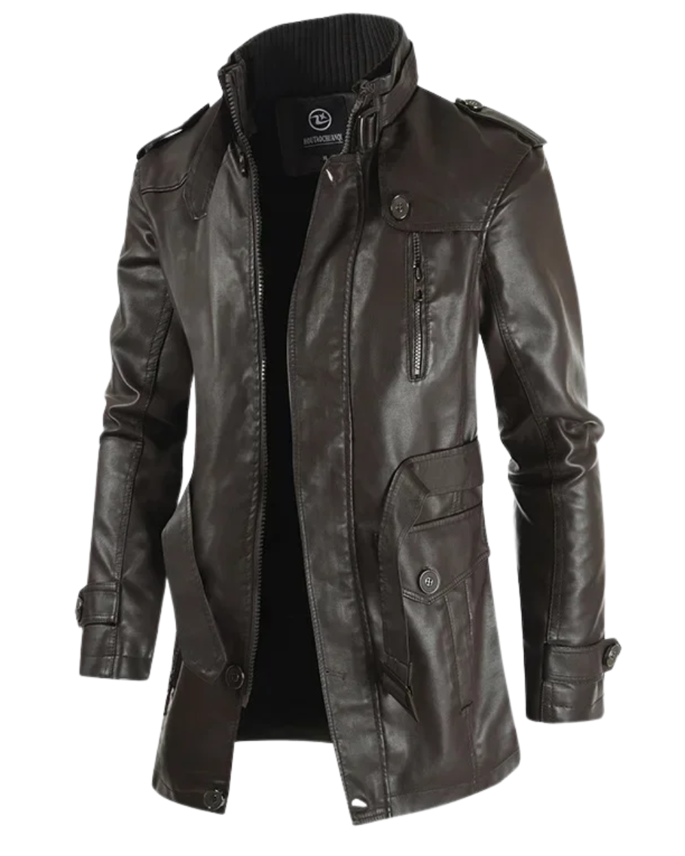 Chic Long Leather Biker Jacket