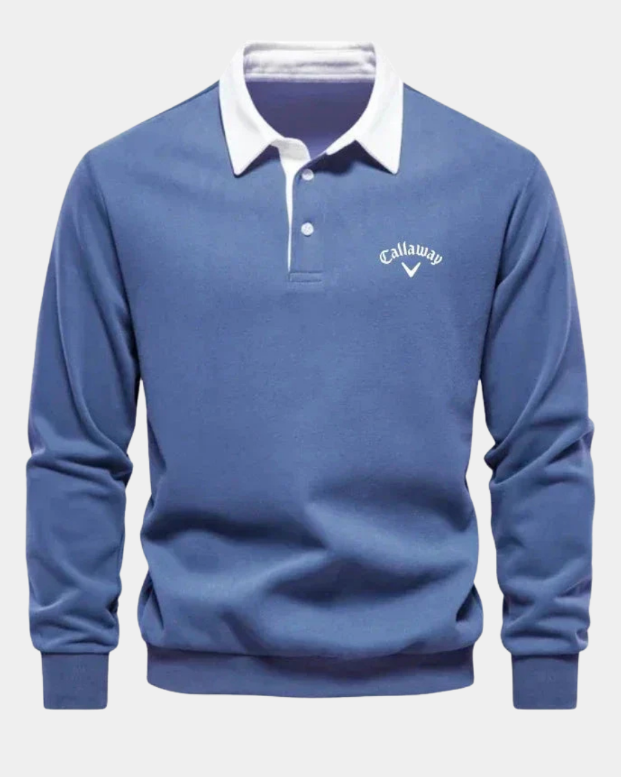 Refined Contrast Polo Sweater