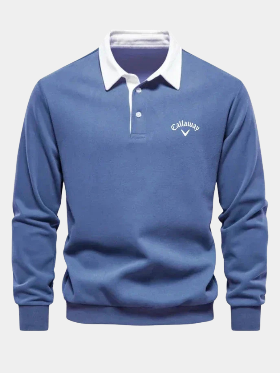 Refined Contrast Polo Sweater