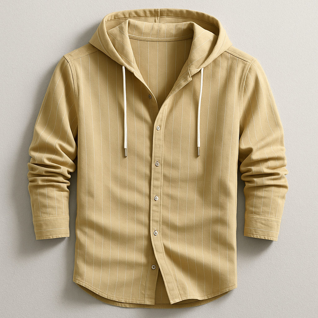 Luxury Striped Hooded Shirt