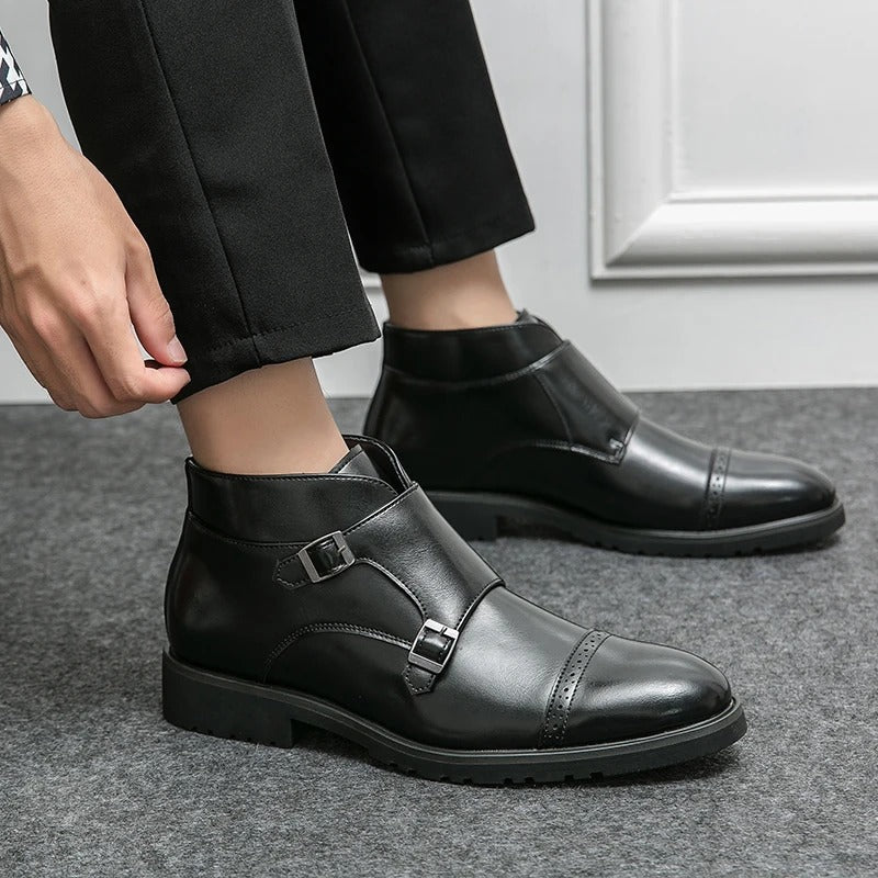 Double Buckle Monk Boots