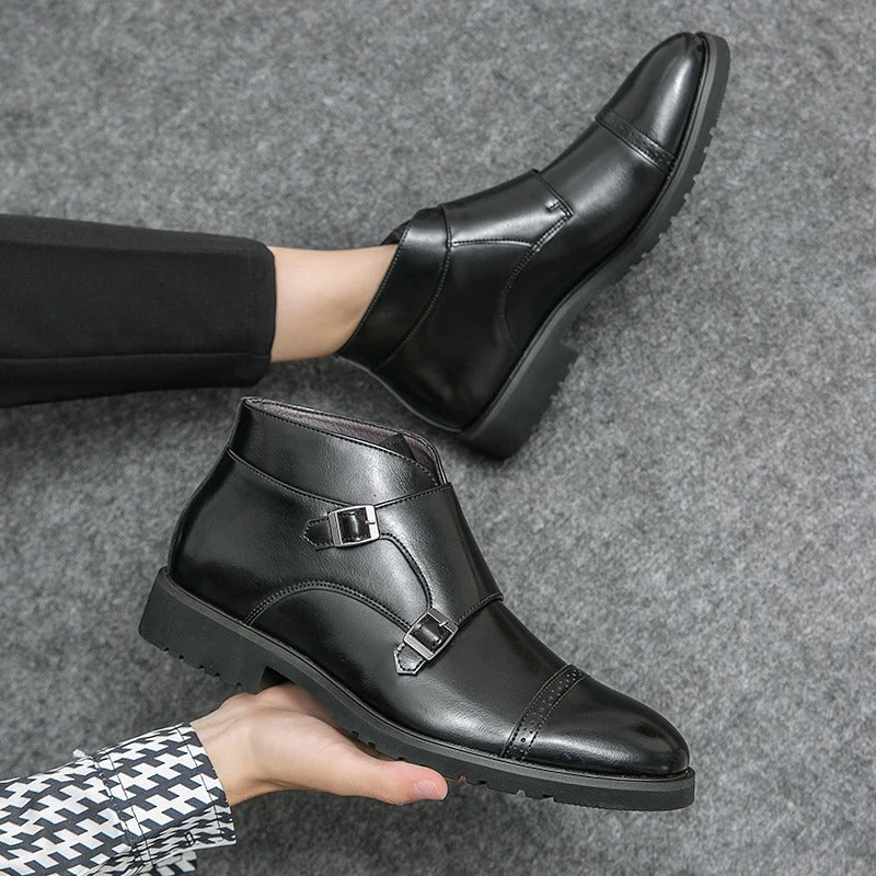 Double Buckle Monk Boots