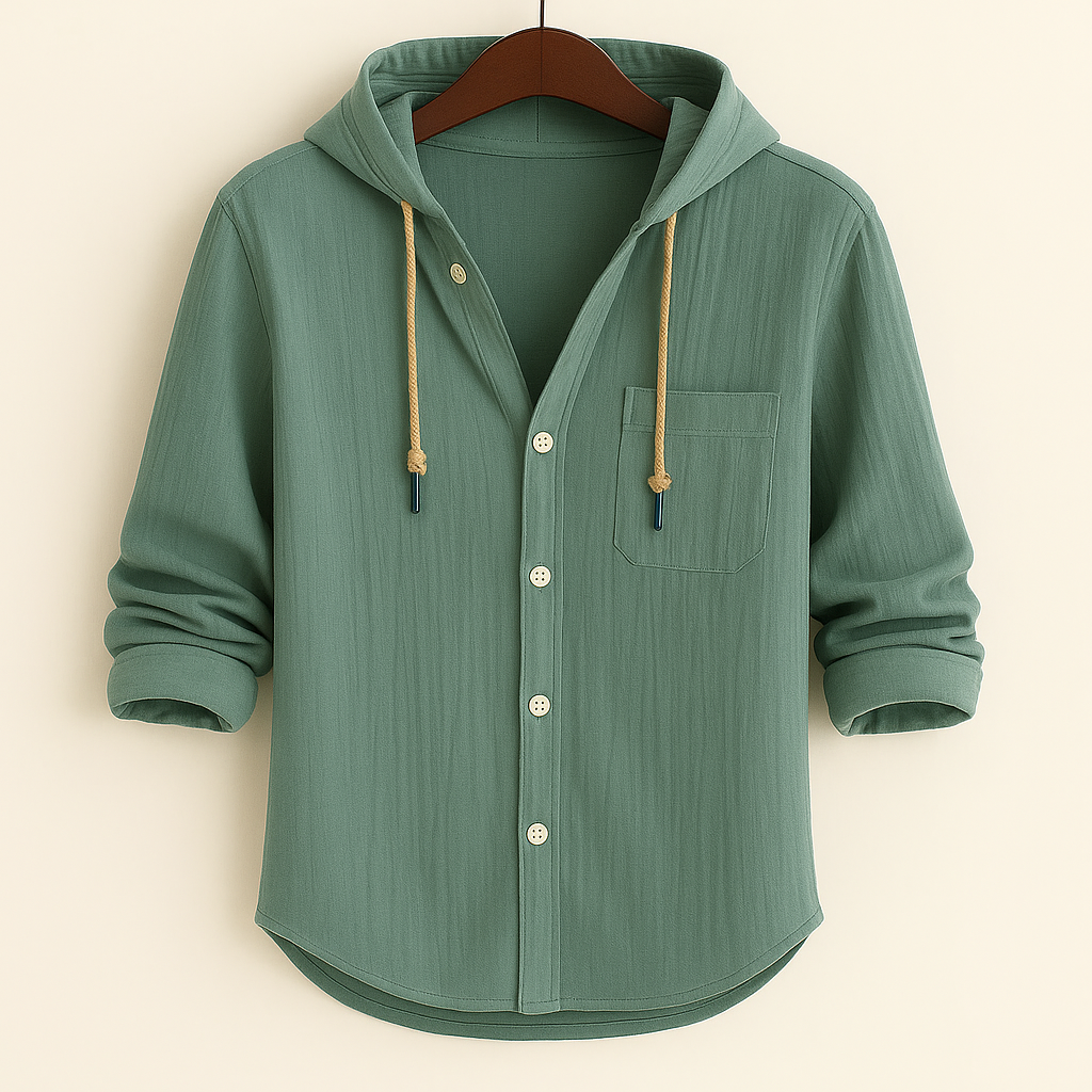 Luxury Soft Cotton Hooded Shirt