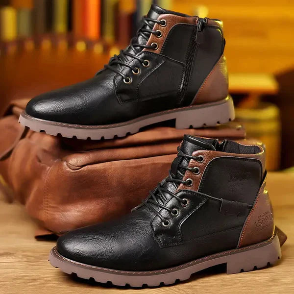 Sturdy Lace-Up Resilient Boots