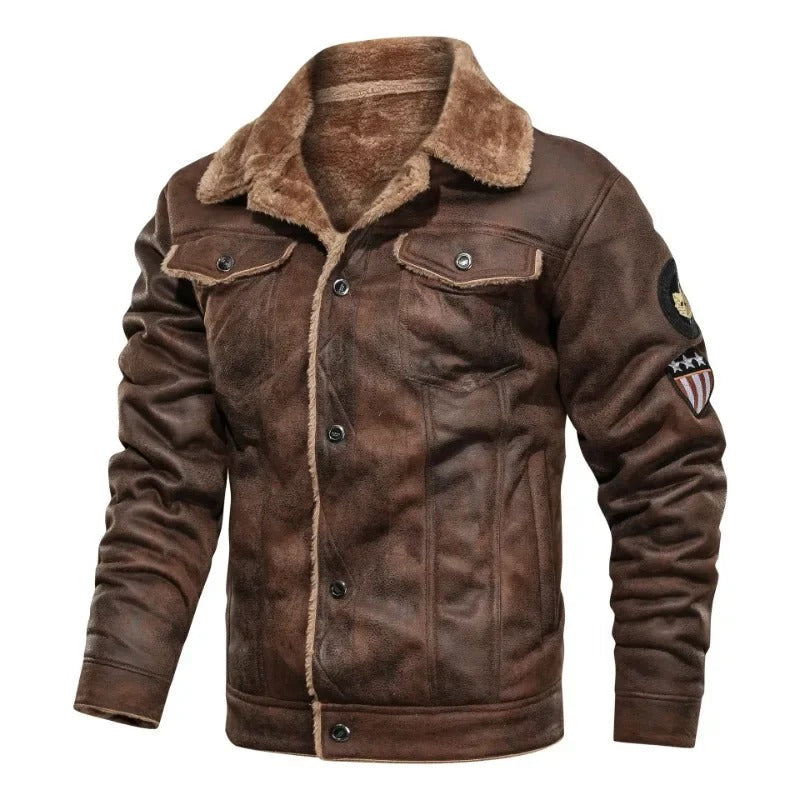 Chic and Cozy Fleece Leather Jacket