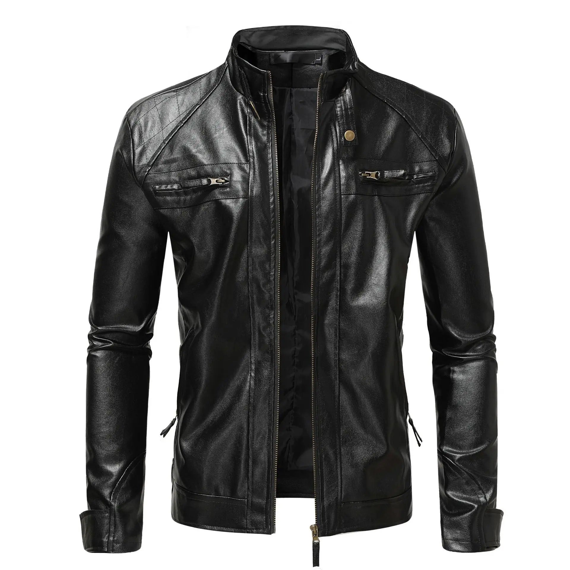 Stylish Men's Leather Jacket - Elegant Design