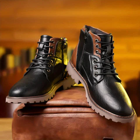 Sturdy Lace-Up Resilient Boots