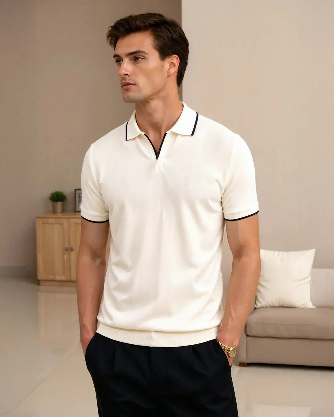 Personalized Piqué Polo Shirt with Contrasting Accents