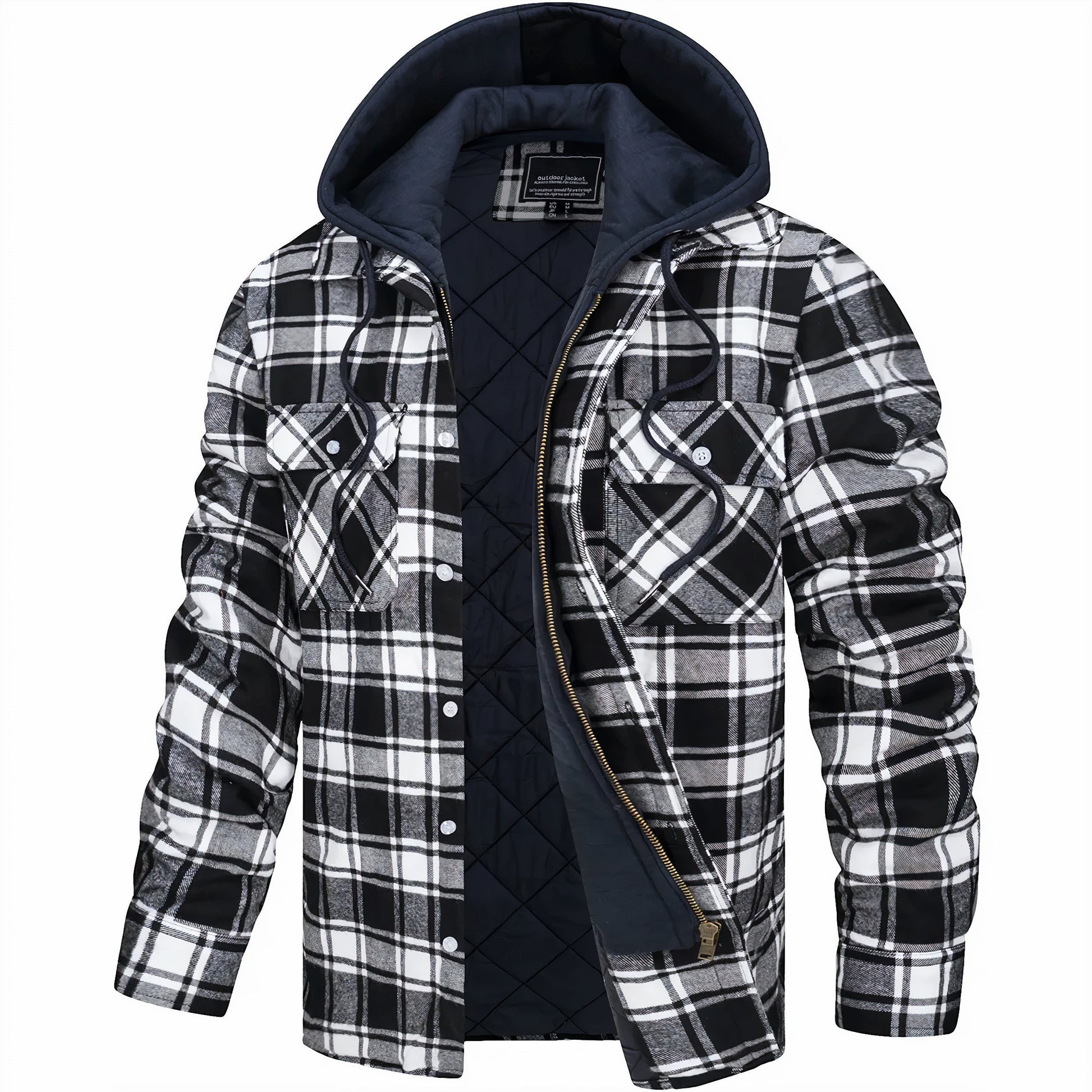Checked Hooded Jacket