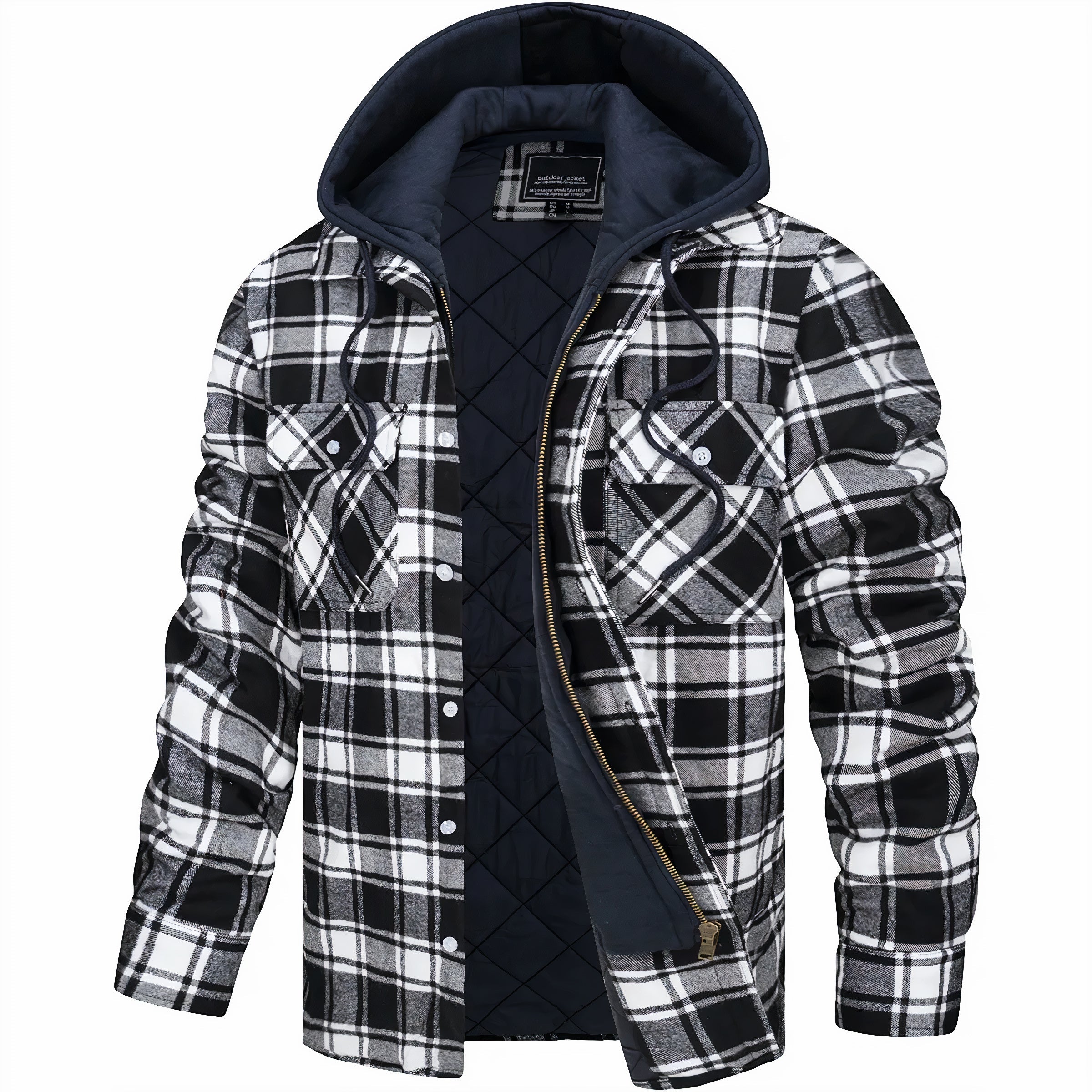 Checked Hooded Jacket